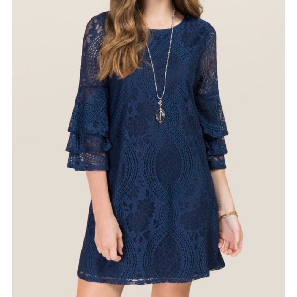 Navy Blue Lace Dress - Francesca’s